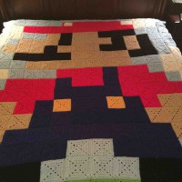 This IS Your Grandma’s Super Mario Bros. Granny Square Blanket