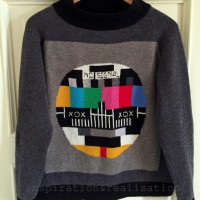 DIY Intarsia Knit “No Signal” Sweater