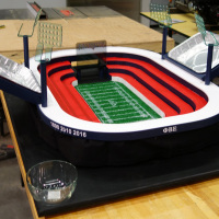 Pats Fan Builds Mini Stadium for Super Bowl Spread