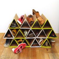 Unclutter With This Sturdy Cardboard Shoe Rack