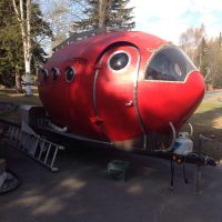 Blast Off with this Homemade Atomic Age Rocket Camper