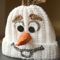 Homemade Crocheted Olaf Hat