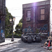 Unreal Miniature Dioramas of Batmobile, Urban Decay