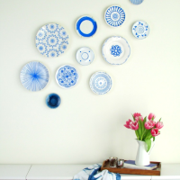 DIY Home: Hand-Painted Blue and White Plate Wall Display