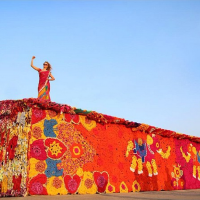 Night Shelter In India Covered In Crochet