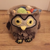 DIY Crocheted Owl Yarn Storage Basket