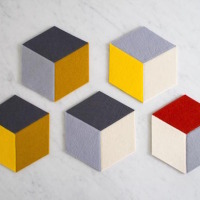 Modern and Practical: Geometric Tumbling Blocks Coasters and Trivets