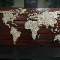 Upcycled Pallet Map Has the World on a String