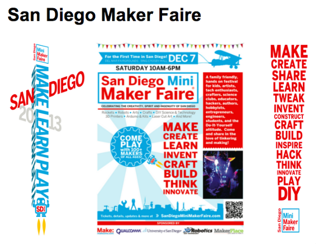 Various Banners and Signs from San Diego Mini Maker Faire