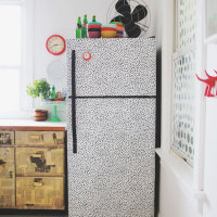 Kitchen Inspiration: You Can Totally Wallpaper Your Fridge!