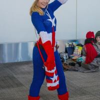 Cozy Cosplayer Knits a Captain America Bodysuit