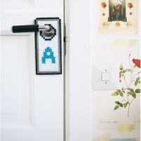 Kid Crafts: Perler Bead Doorknob Signs