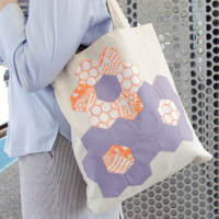 English Paper Piecing: Quilted Flower Tote