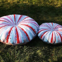 Stylish Stitched Seating: Jelly Roll Floor Pillow
