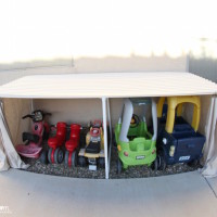 Outdoor Organization: Covered Toy Car and Bike Parking Garage