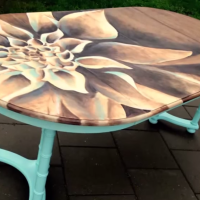Upgrade Your Furniture with Gorgeously Floral Wood Stain Art