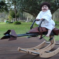 Baby Princess Leia Rocks This Mini Star Wars Speeder Bike