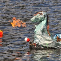 Robot Sea Monsters Light Targets on Fire on Lake Champlain