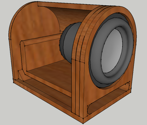 stained subwoofer box