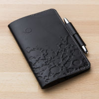 Stamping the Moon’s Craters onto a Leather Notebook Cover