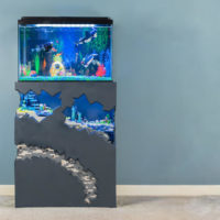 Custom Fish Tank Stand Includes Lego, Aqua Man, and Hidden Storage