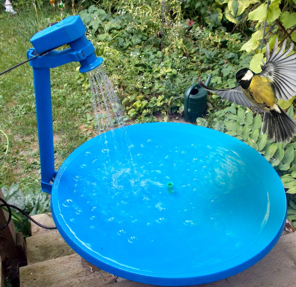 Upcycled Satellite Dish Bird Bath