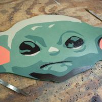 Hand-Cut Paint Masking Baby Yoda from The Mandalorian