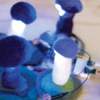 LED Lit Felted Mushrooms