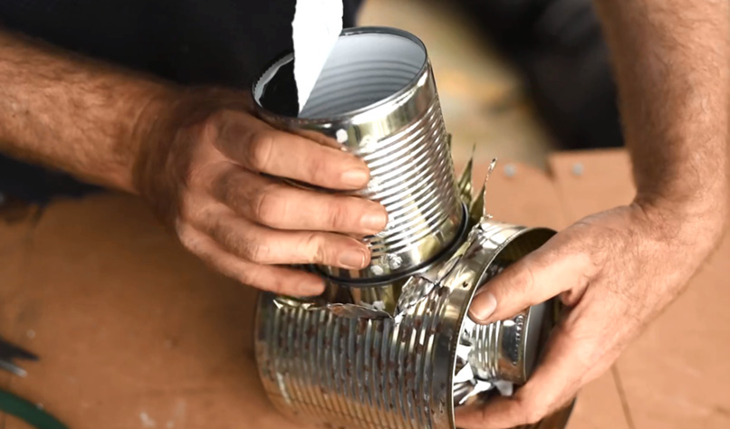 A DIY Rocket Stove from Cans