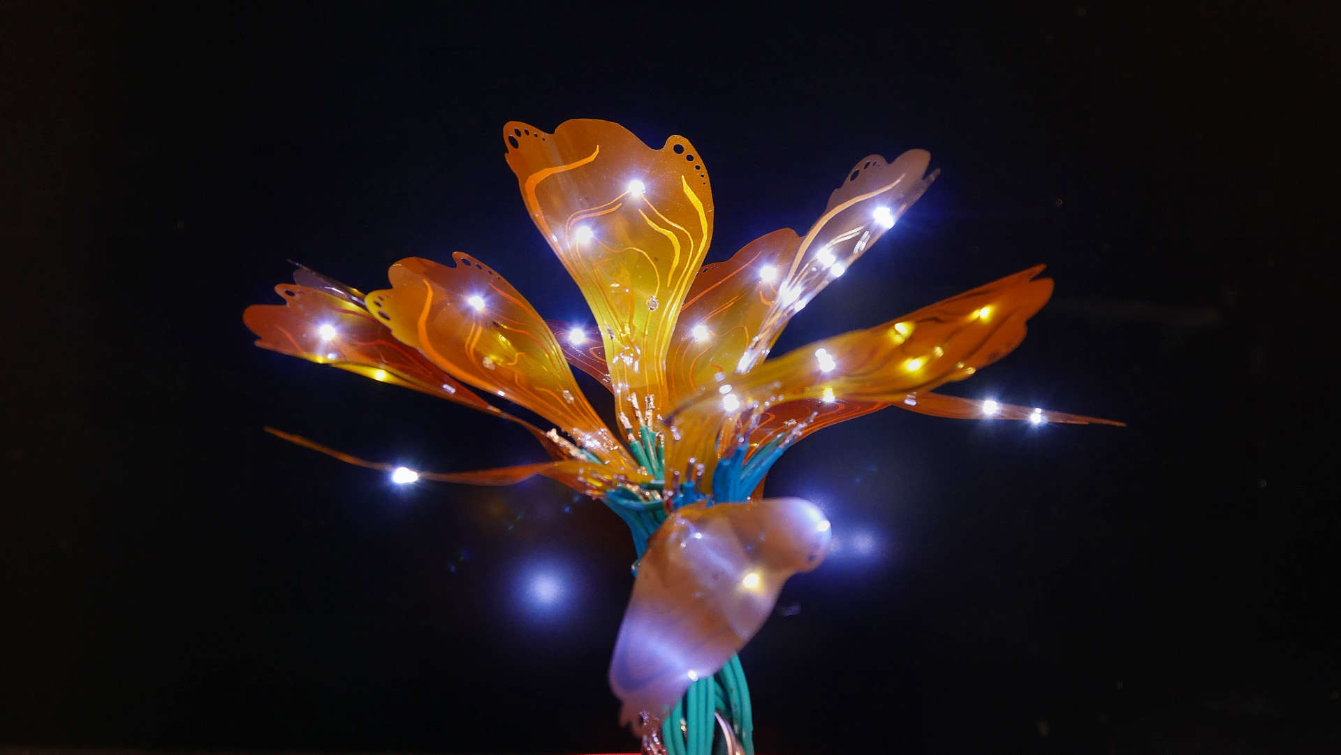 This Illuminated Flower Is A Flexible PCB Sculpture