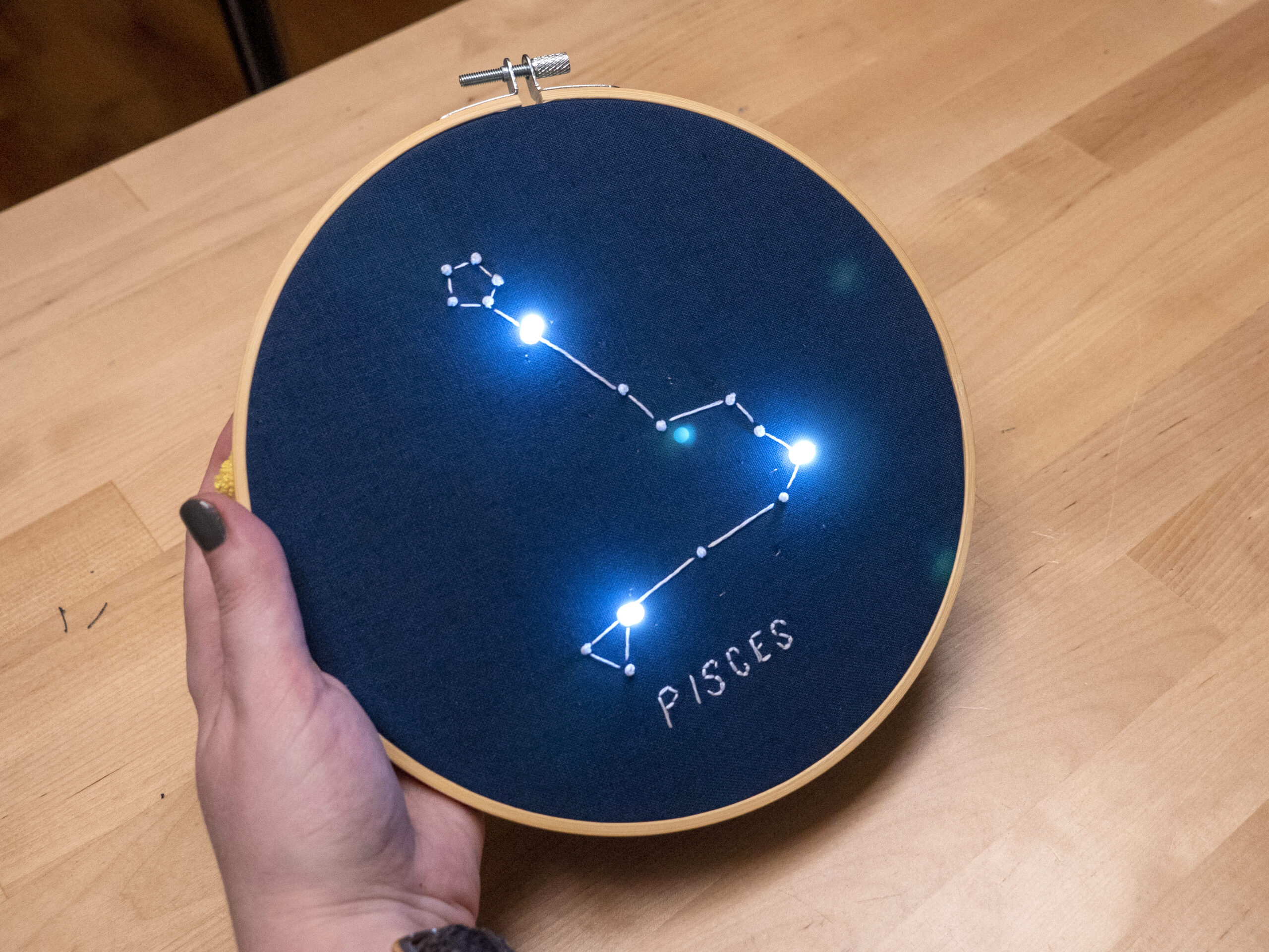 This Zodiac Embroidery Lights Up
