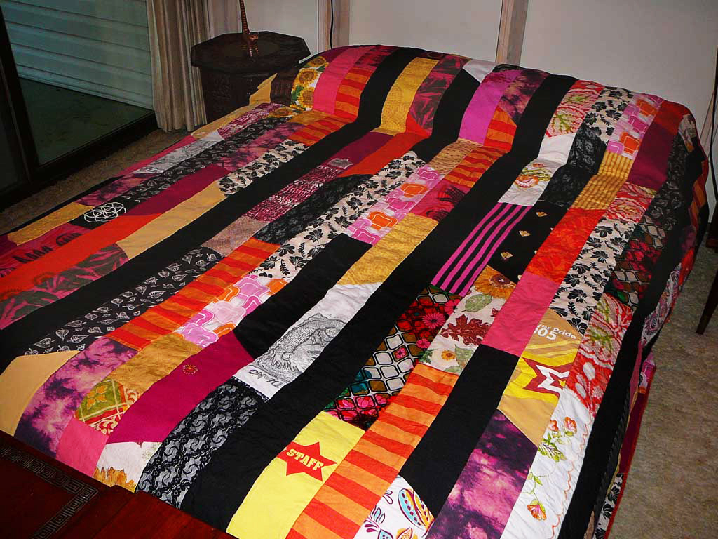 Patchwork Quilt from Clothing Scraps