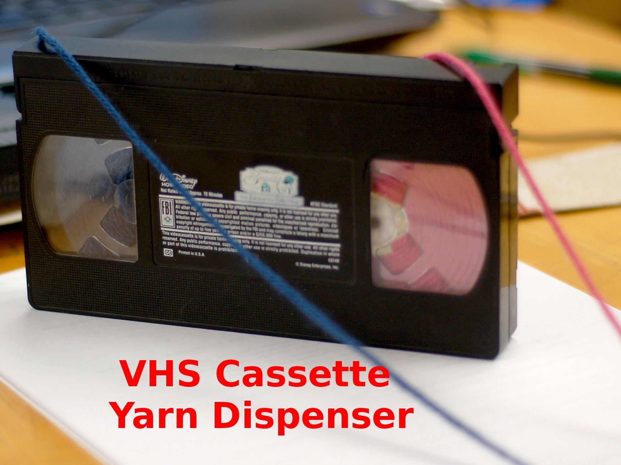 VHS Cassette Yarn Dispenser!