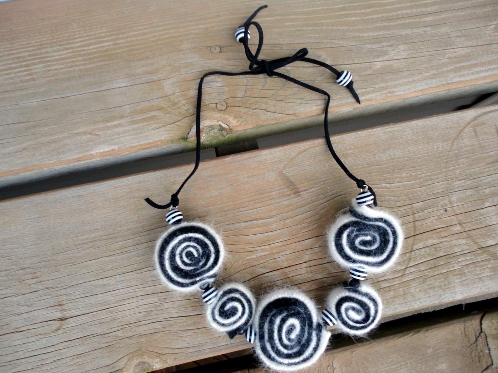 Recycled Sweater Swirl Necklace