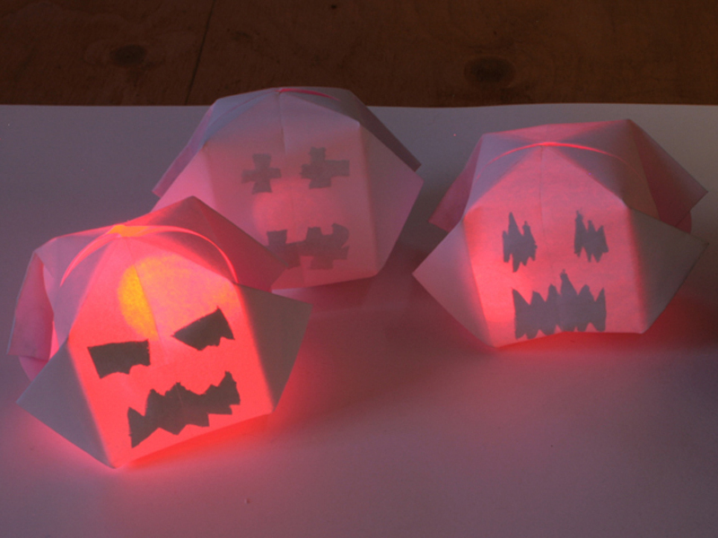 Glowing Paper Pumpkins