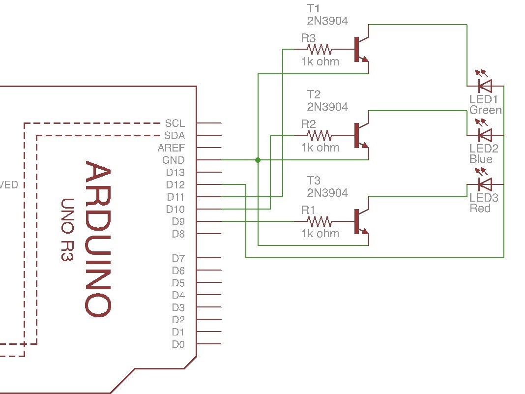 Arduino + 4 pin 5mm Full-Color LED